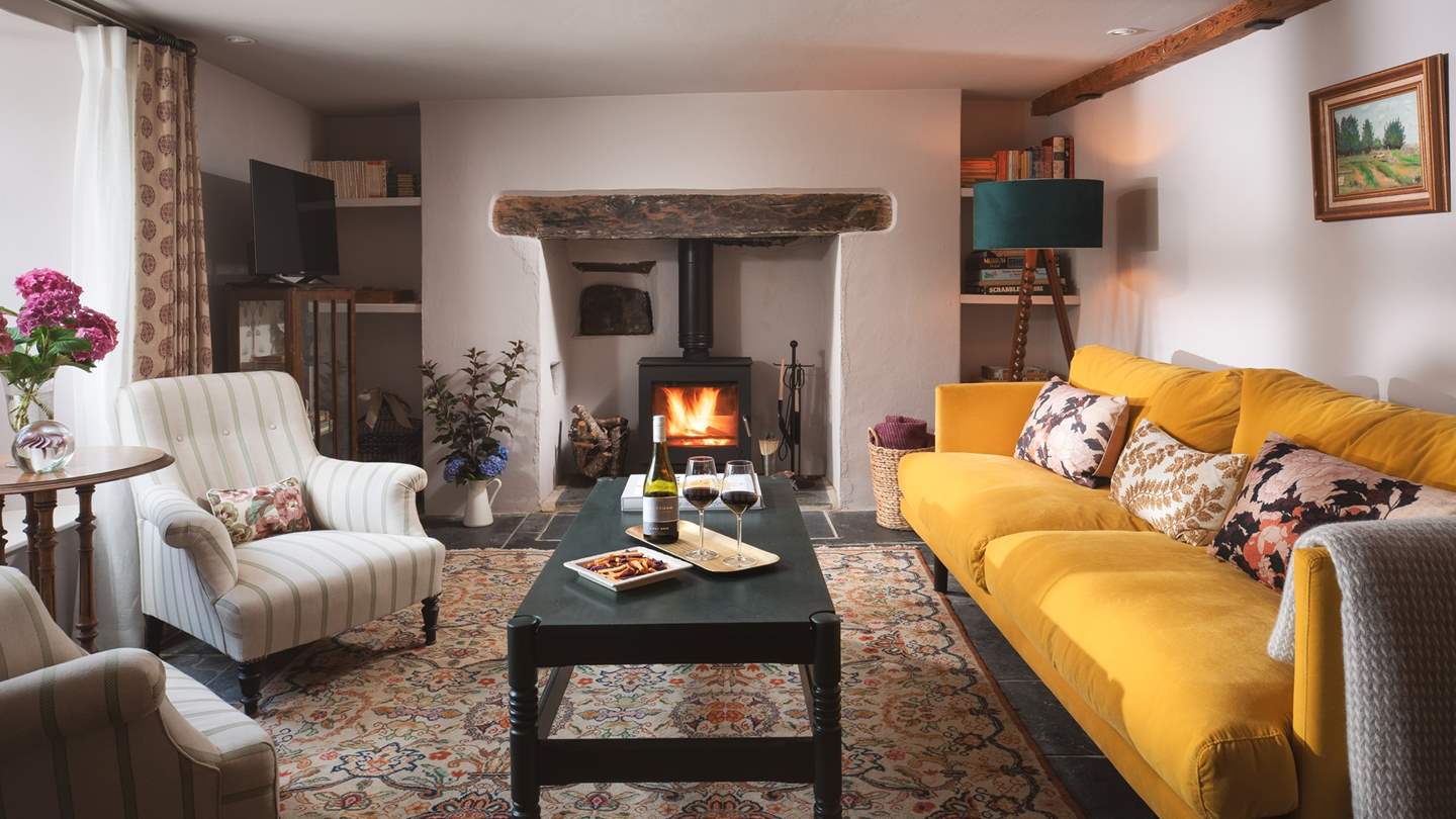 The super-cosy sitting room is so inviting..