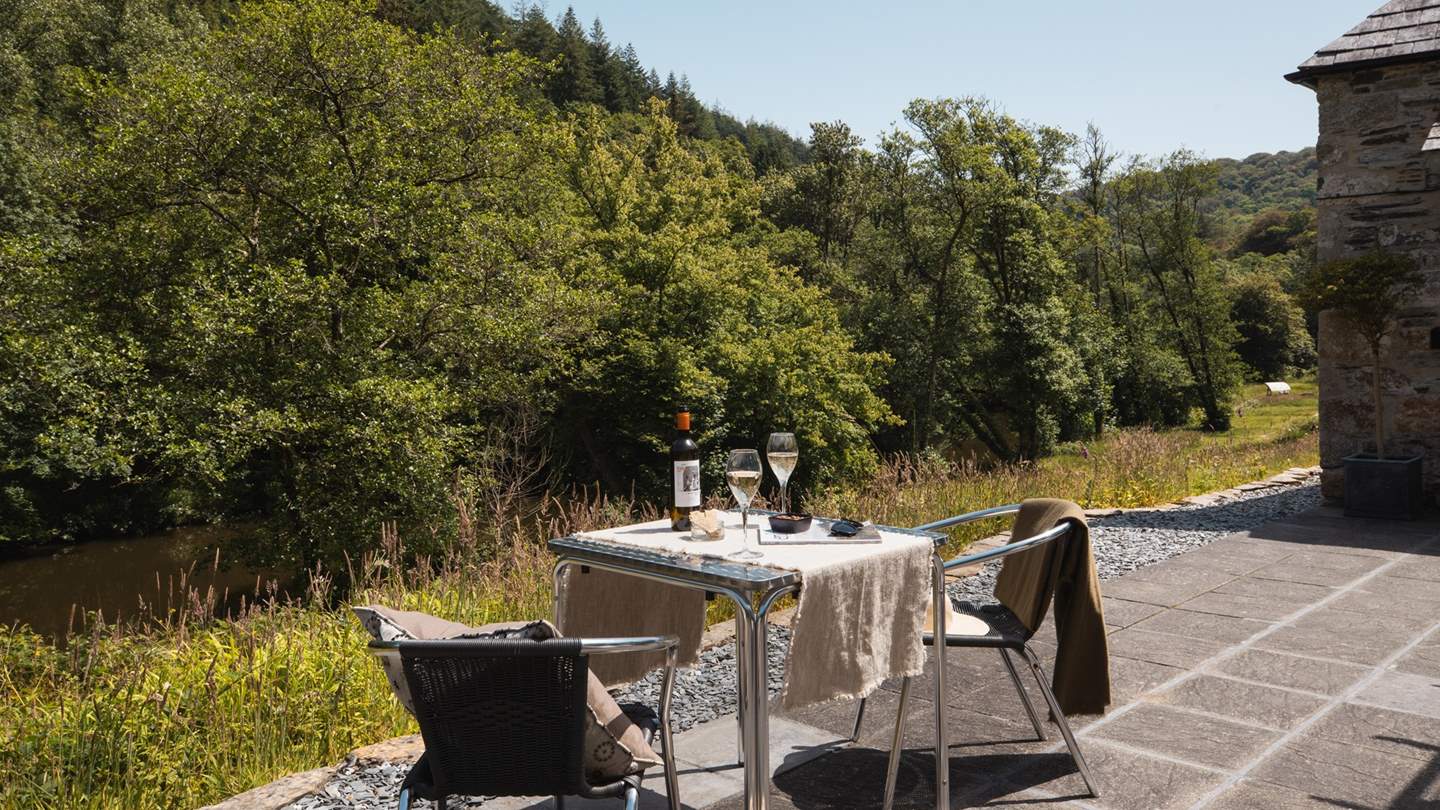 With its enviable position overlooking the River Tamar, the country garden has an elevated terrace to make the most of the wonderful views