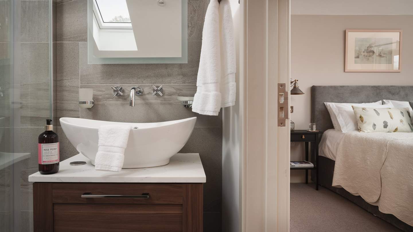 There's a heated towel rail to keep towels warm and fluffy