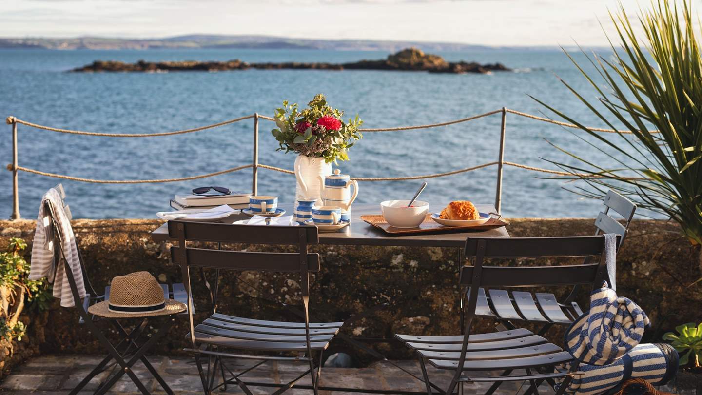 Enjoy breakfast with the most stunning backdrop, the terrace at Rocksalt is nestled on the ocean's edge