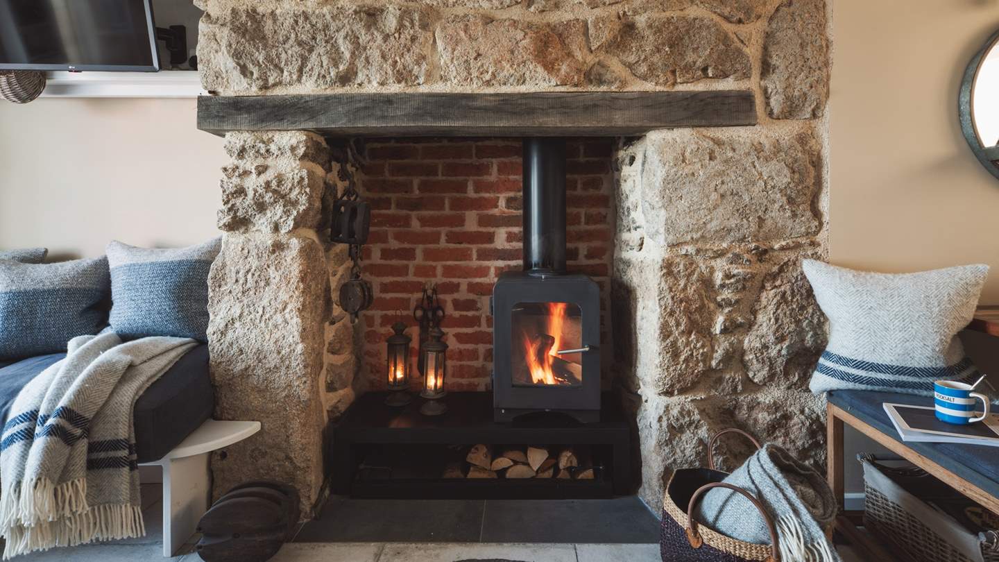 The flickering wood burner is the perfect spot to cosy up next to
