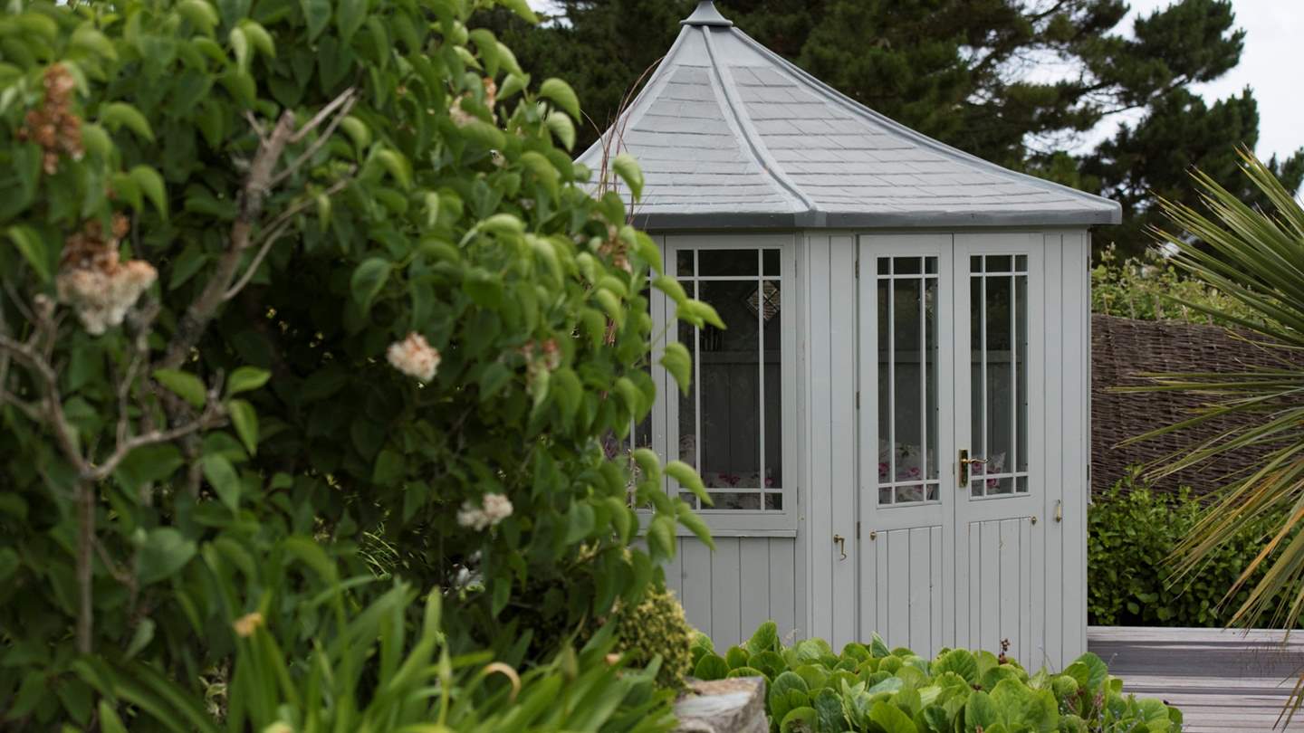 There is a lovely summerhouse tucked away, the perfect place for early evening G&Ts or for those who want to slip away for a little peace and quiet.