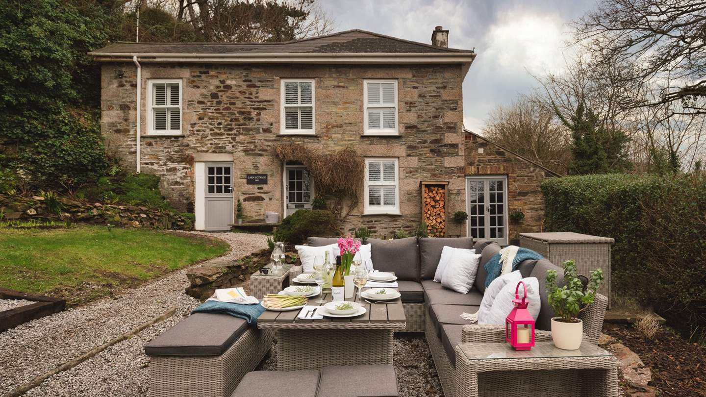 There's a lovely enclosed garden, surrounded by trees and  rock formations, perfect for lazy days in summer when you just want to relax