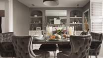 We love the original features and the calm grey colour scheme - the perfect setting for late-night dinner parties or long luncheons