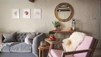 We just love the dusky pinks and greys used throughout