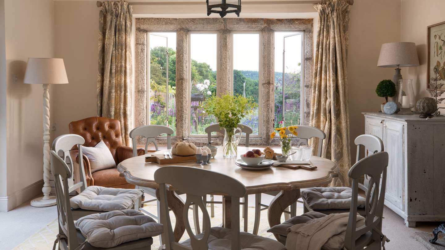 Admire the pretty Devonshire countryside from the dining room... 