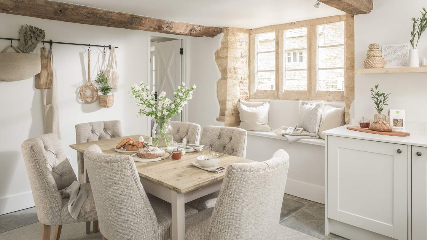 With warm, limestone walls, step through the door and you'll find an astonishingly pretty bolthole in the palest tones throughout