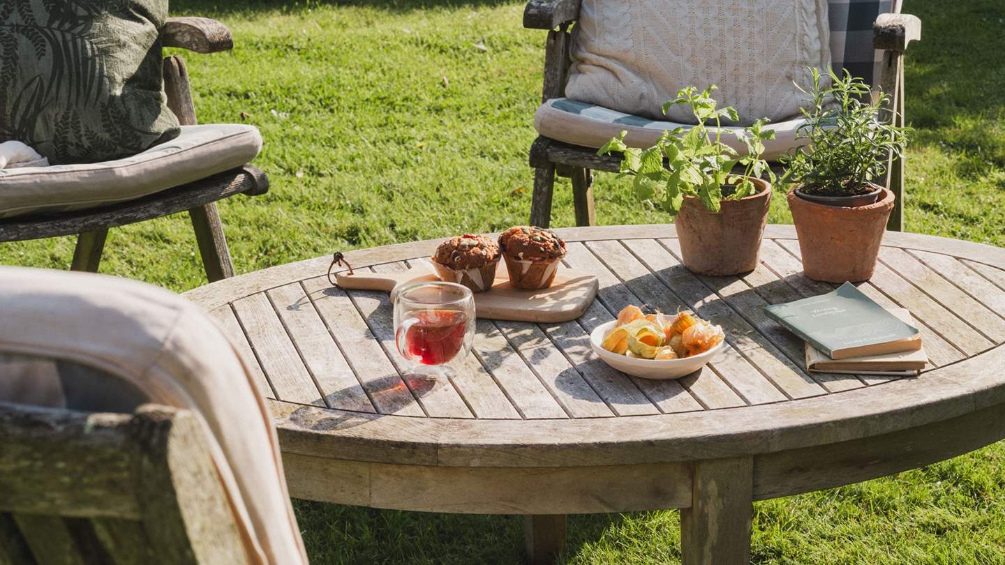Our dreamy retreat is the perfect place for an al fresco breakfast or evening tipple with your treasured loved one