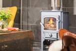 The flickering woodburner means you'll always be toasty warm