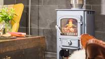 The flickering woodburner means you'll always be toasty warm