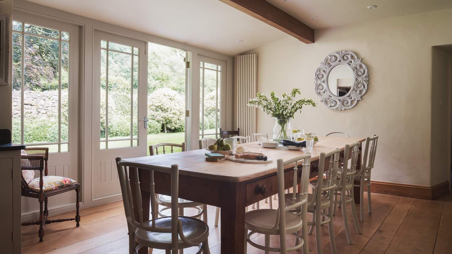 The country kitchen dining table is the idyllic setting for celebratory meals