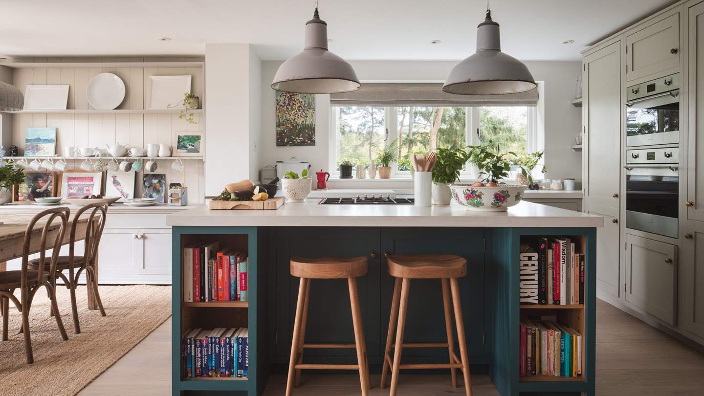 Handcrafted in oak, the bespoke kitchen is equipped with everything you'll need to rustle up feasts