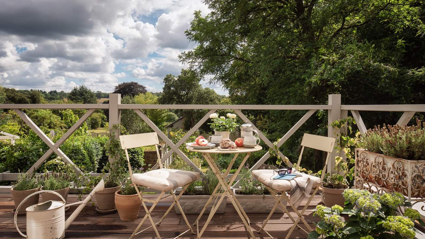 The balcony for the master bedroom, with a glorious canopy of trees