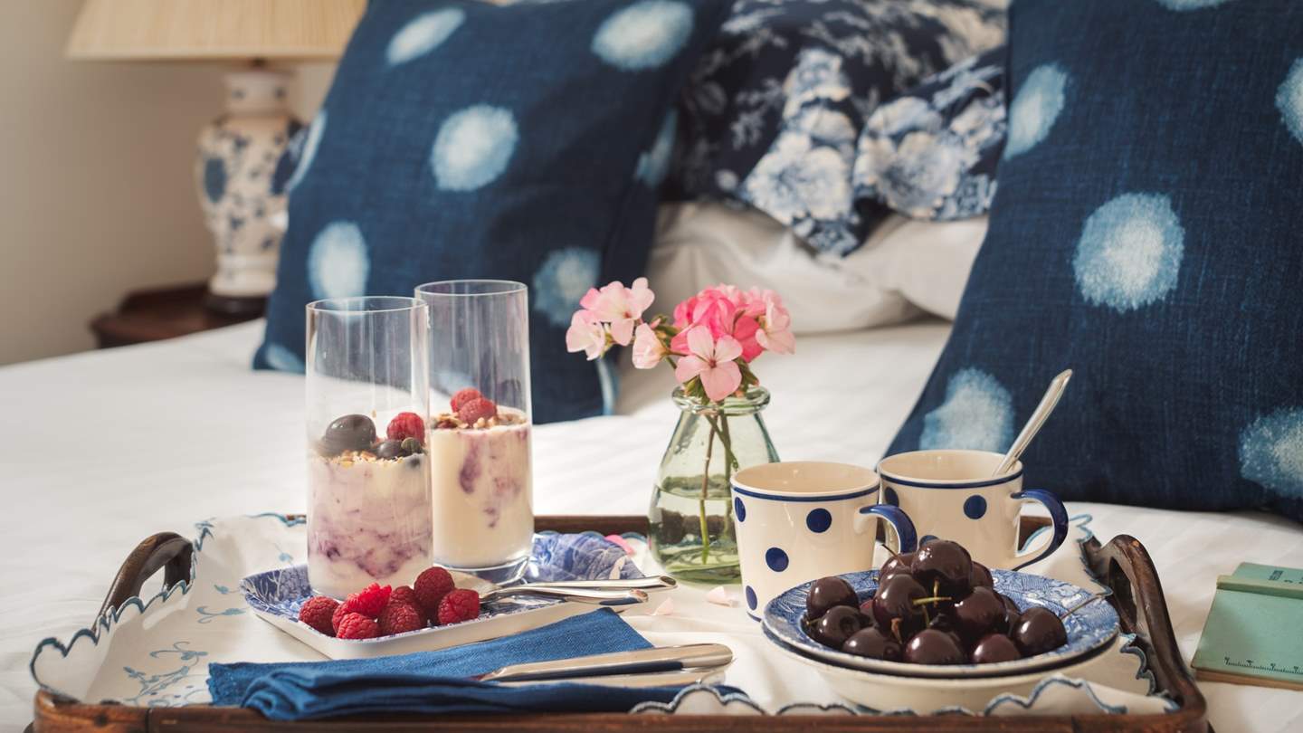 Breakfast in bed is a must whilst on holiday...