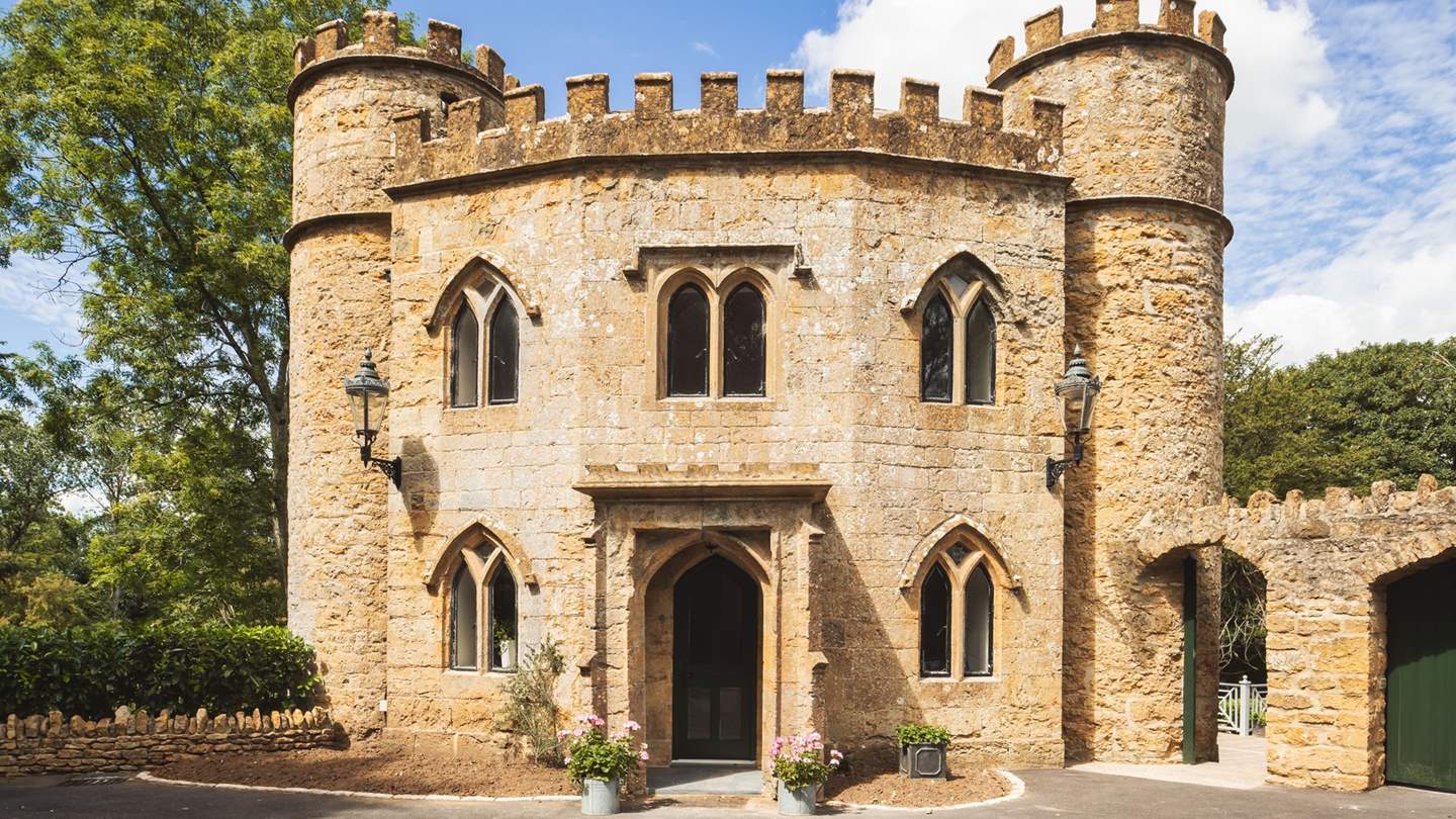 Sherborne Lodge is the principle gatehouse to the castle, sitting in an elevated position amidst rolling countryside