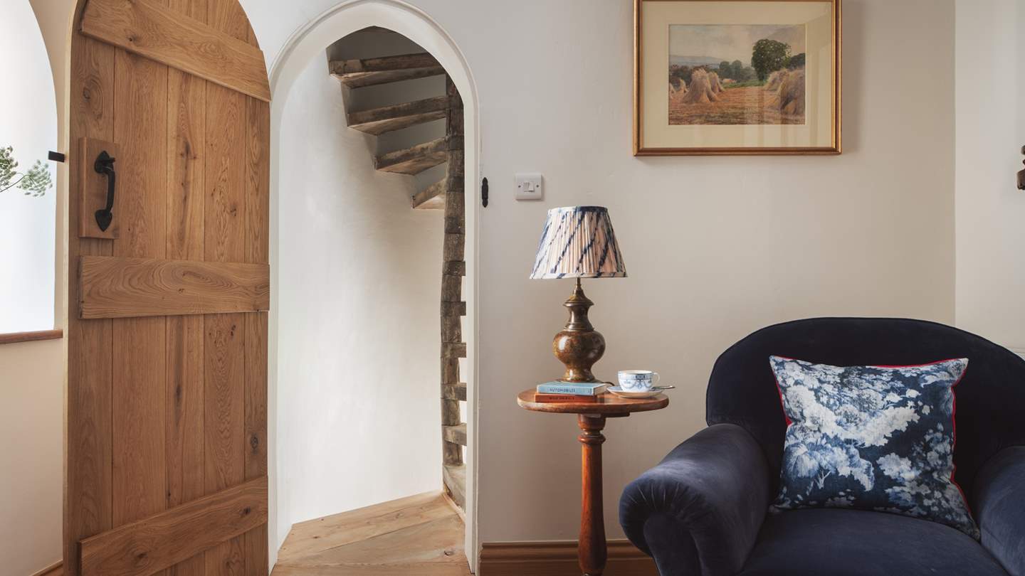 A glimpse of the original staircase that leads down to the dining room