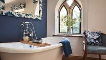 There's a gorgeous roll top bath in the master super king size bedroom