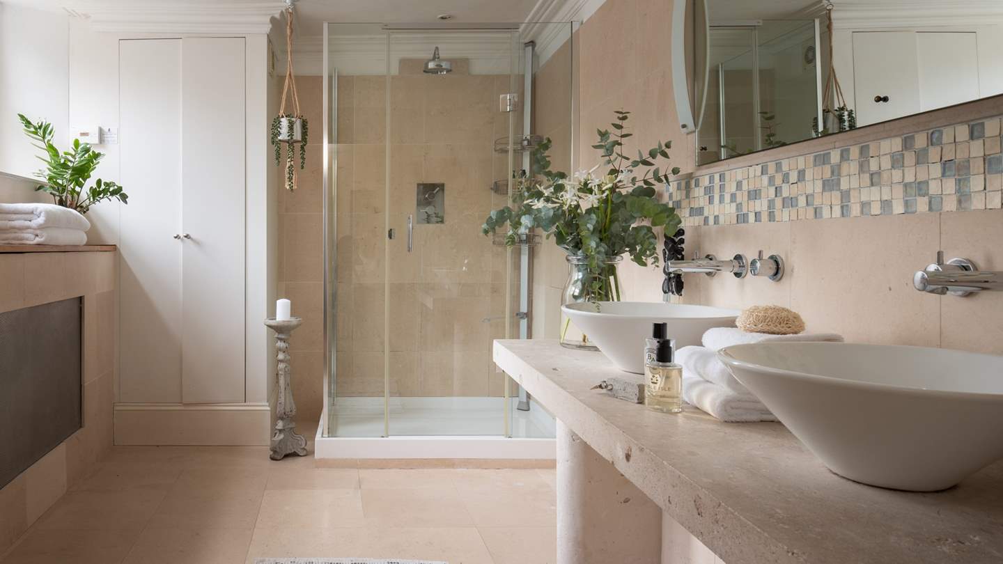 One of the many shower rooms with huge walk in shower