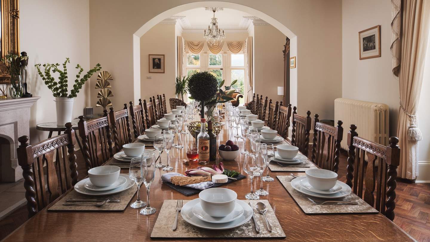 The huge table that's big enough to fit 18 (more at a squeeze) - the perfect setting for celebrations and banquets