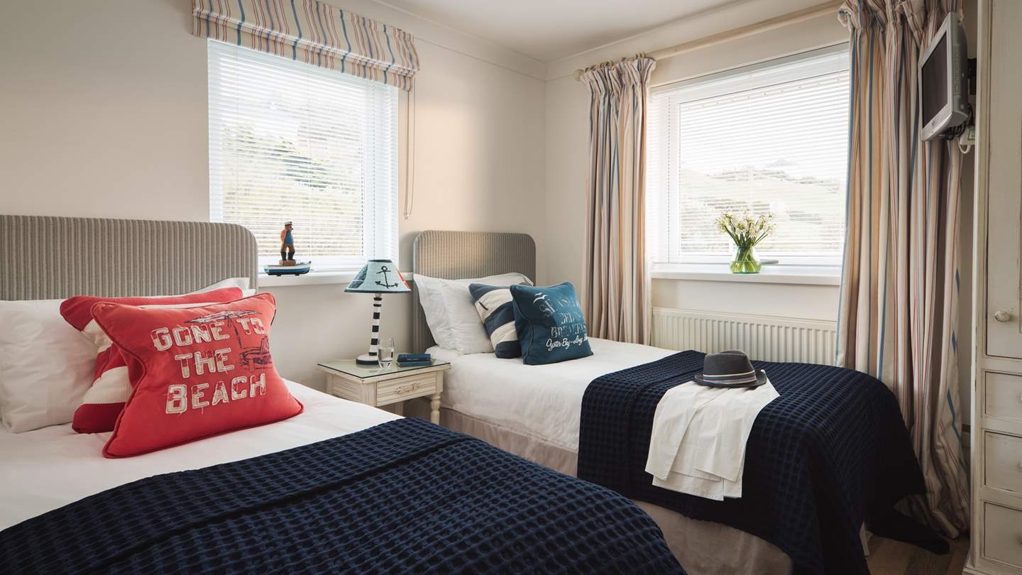 The twin bedroom is just perfect for little ones, and it comes with a TV to keep them entertained