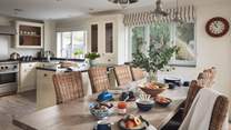 The spacious kitchen and dining area is made for entertaining