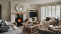 Gather around the wood burning stove in the cooler months