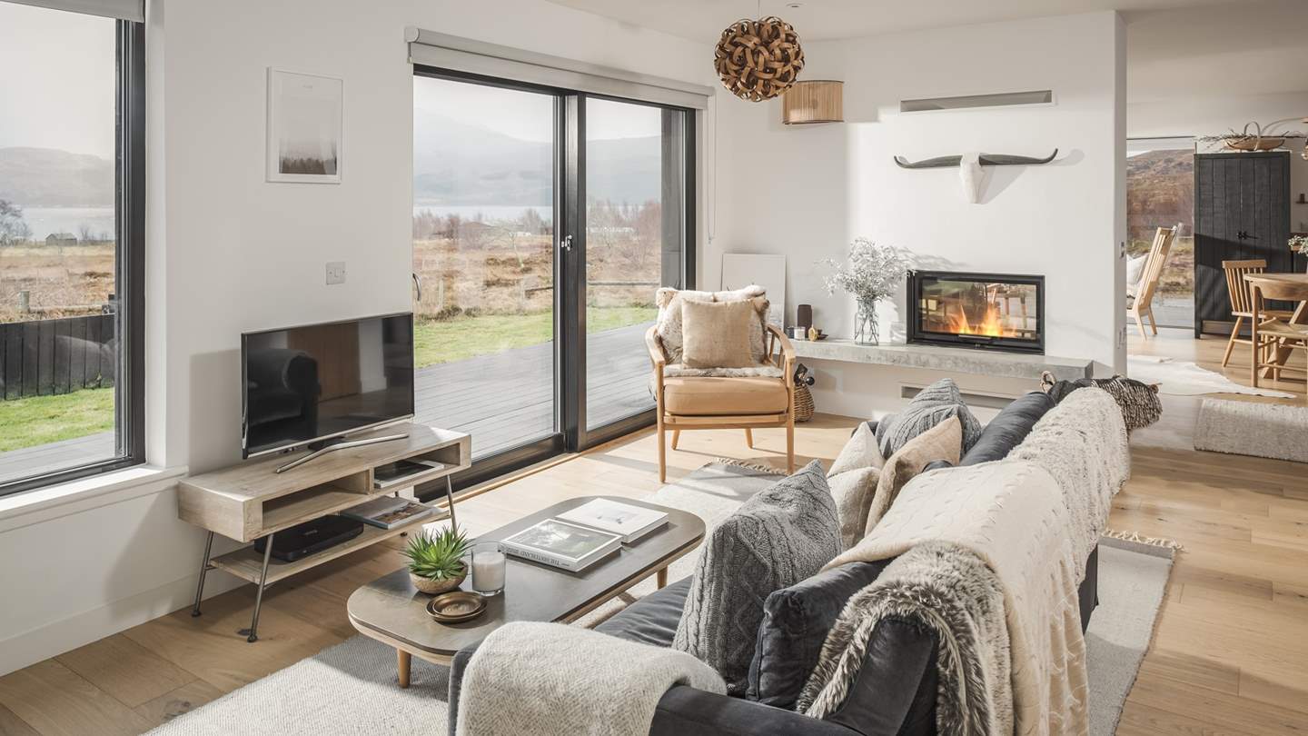 We just love the double fronted wood burner - a must for cooler days