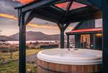 Aulinn's hot tub is the perfect spot to while away the time, watching the sun set over the mountains...bliss!