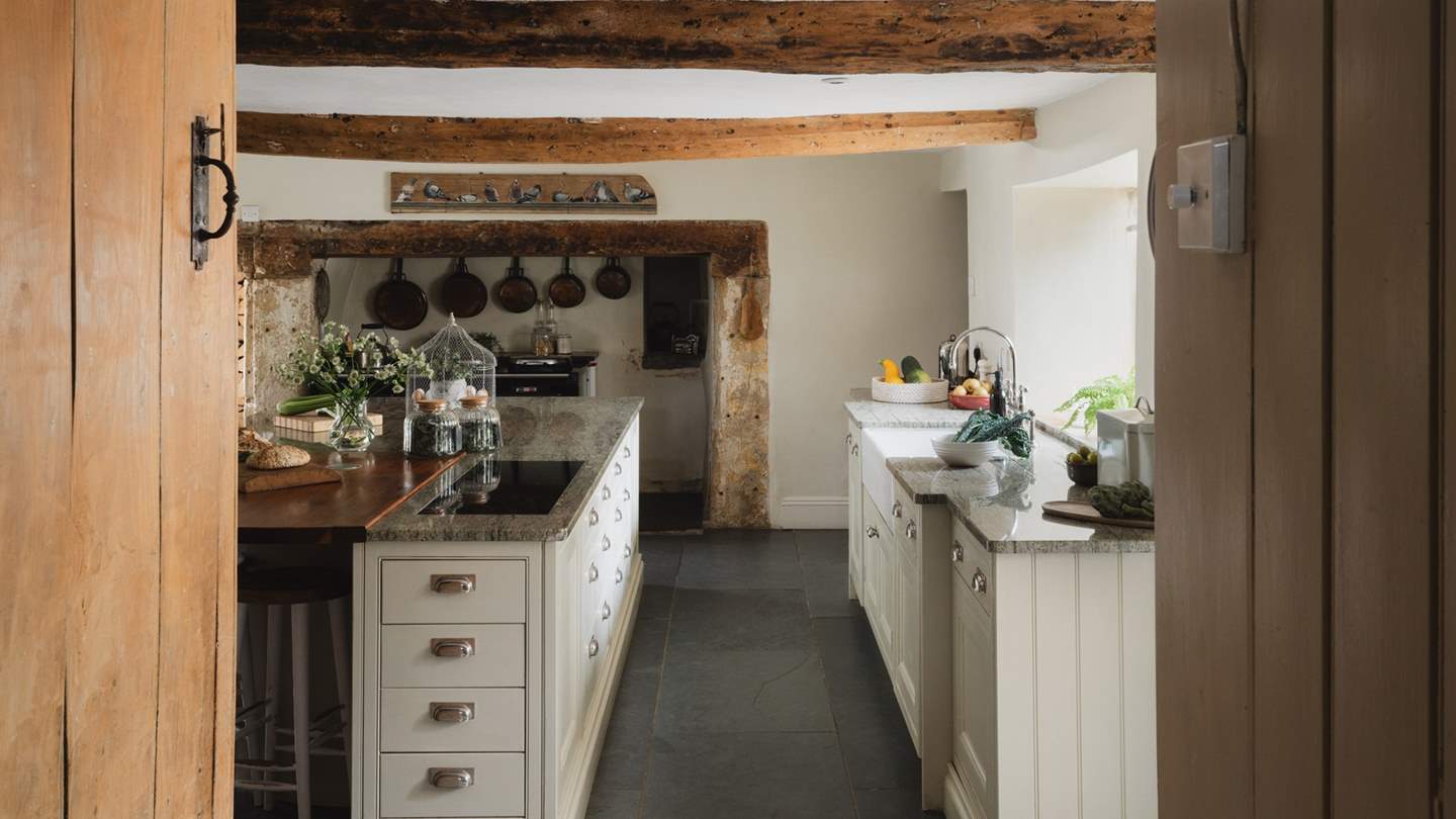 Traditional, with modern luxuries, the kitchen is a wonderful space to prepare meals 