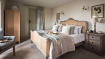 The stunning master bedroom with a super king sized bed