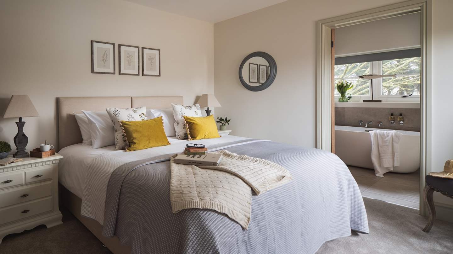 Bedroom five is also a super king-sized zip-and-link bed, with an en suite bathroom with gorgeous freestanding bath