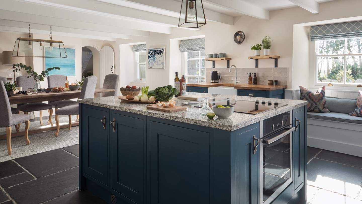 The beautiful kitchen and dining area is just perfect for gatherings and celebrations