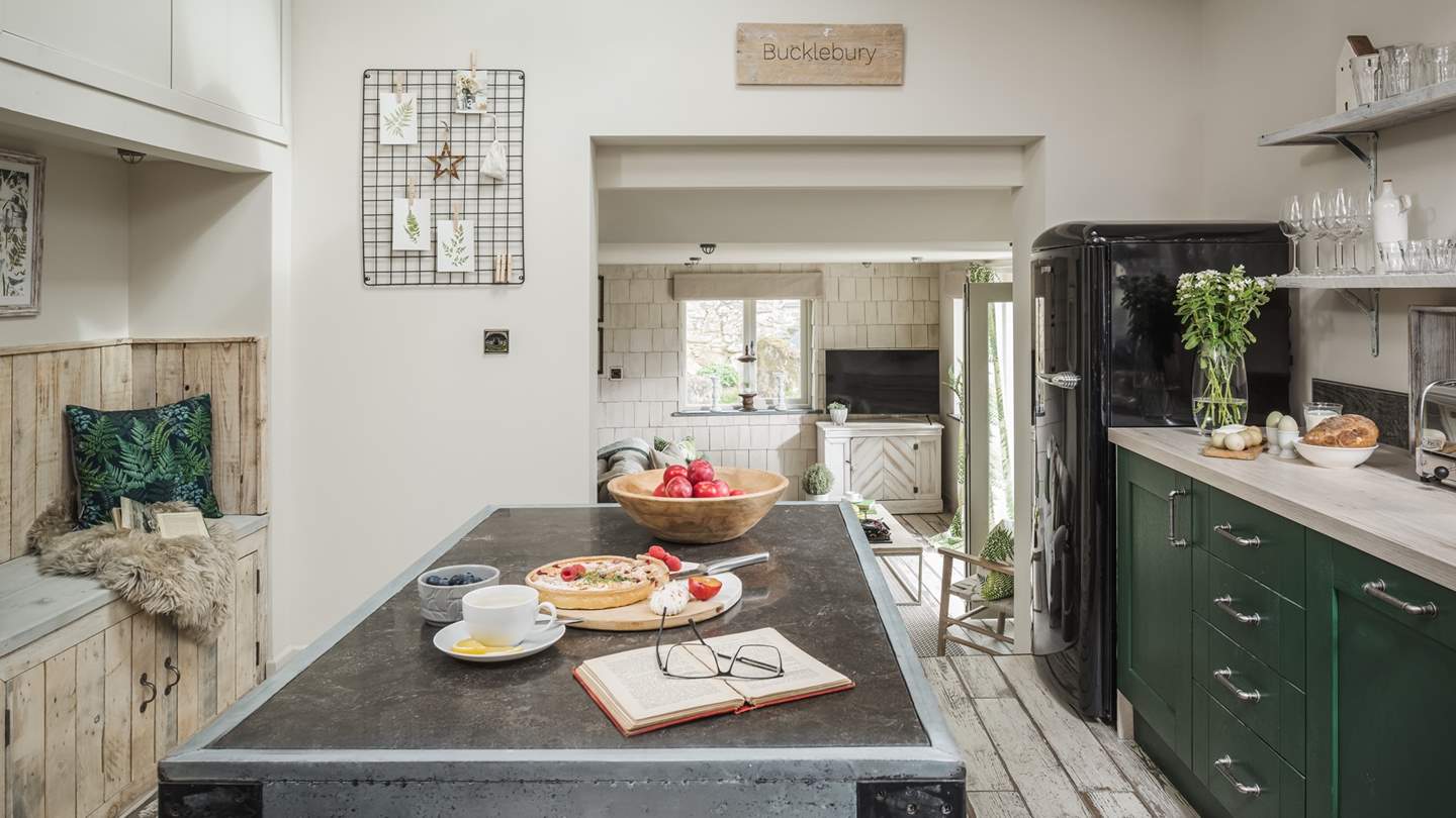 There's oodles of space to prepare meals - we just love the inglenook seating - perfect to watch the chef at work!