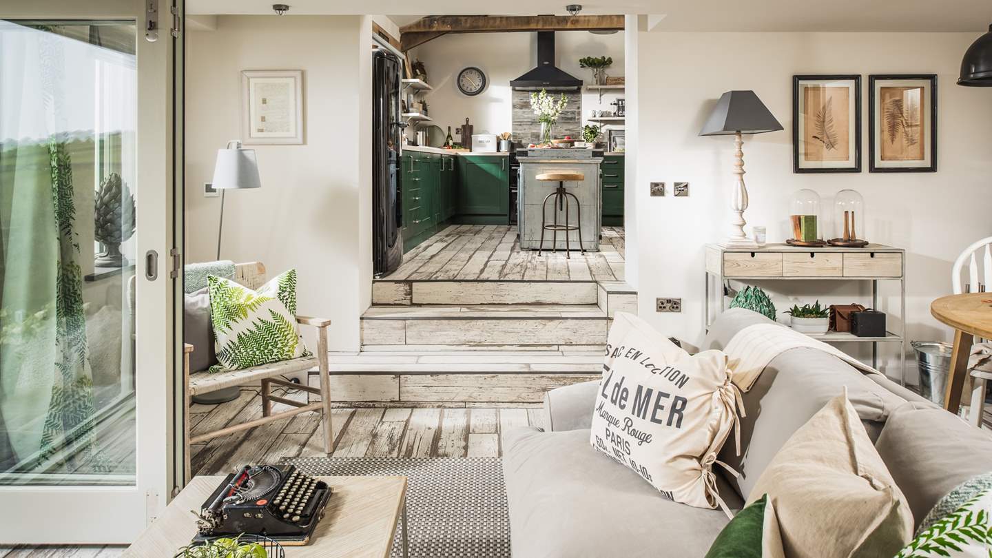 The open-plan feel of the ground floor brings a sense of space to the retreat