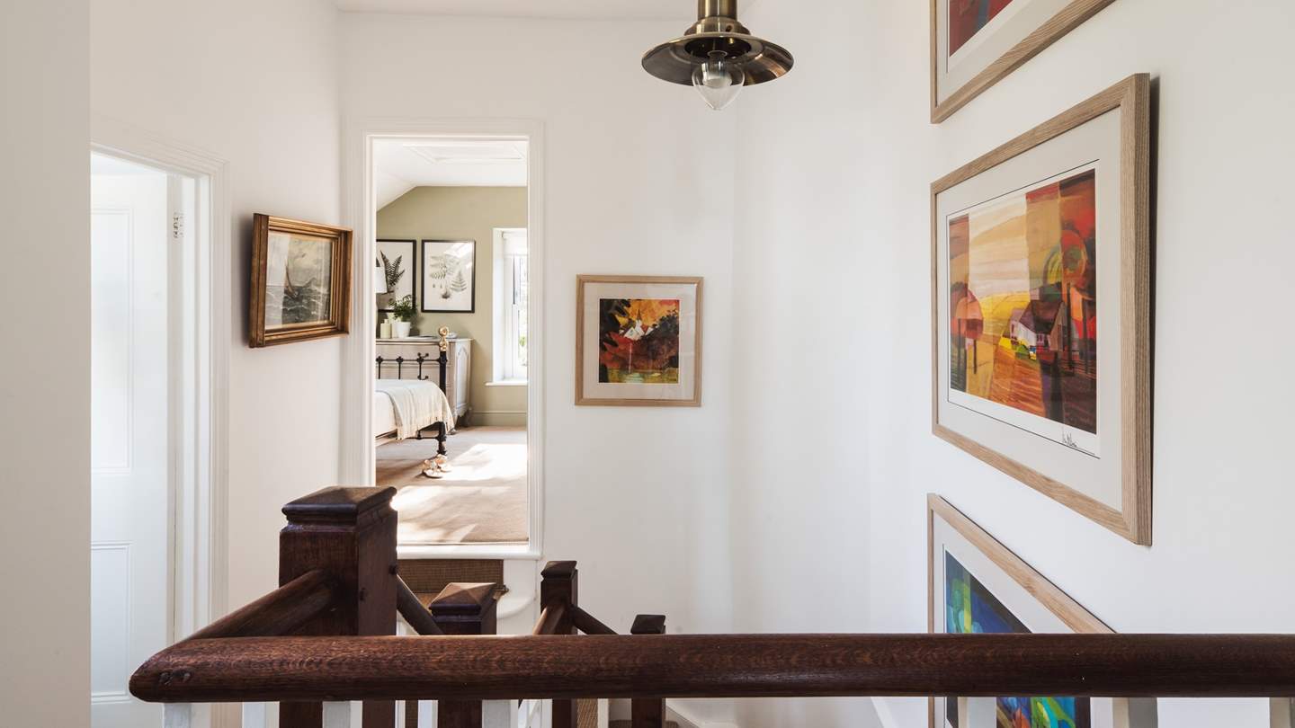 Take the stairs to the second floor where you'll find the master bedroom