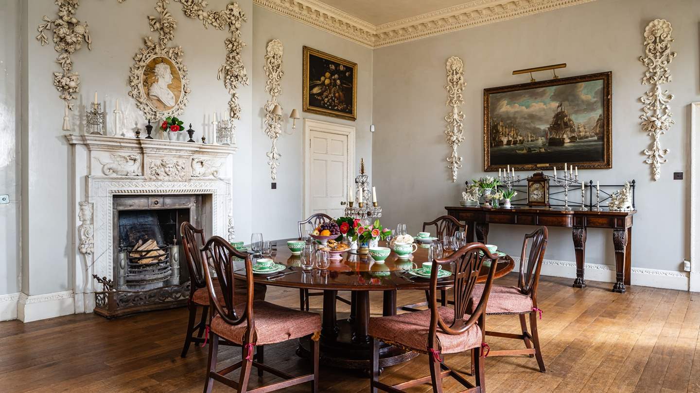 The lovely fire adds an extra dimension to meal times