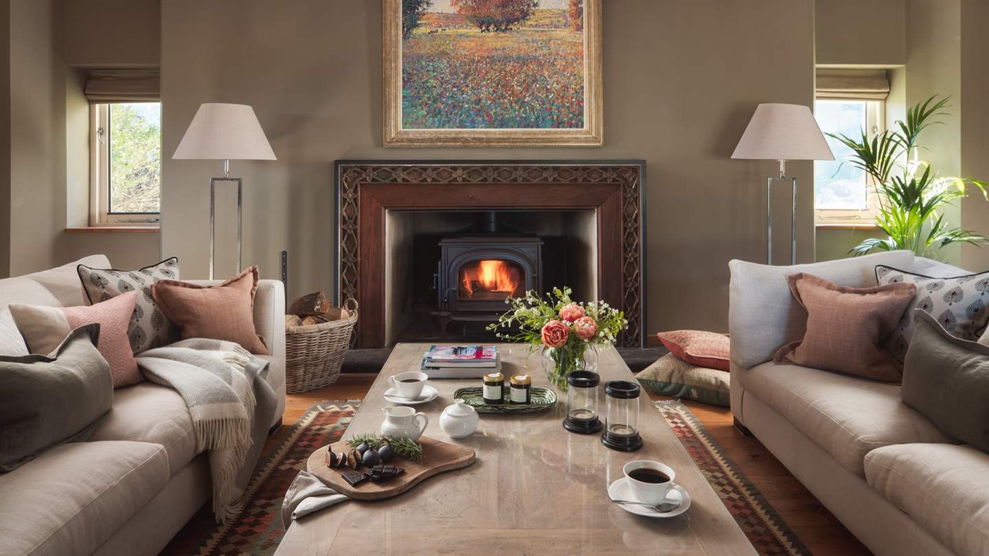 The flickering wood burner is the most welcome sight during cooler months