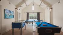 The fantastic games room, complete with Pool, table tennis and table football