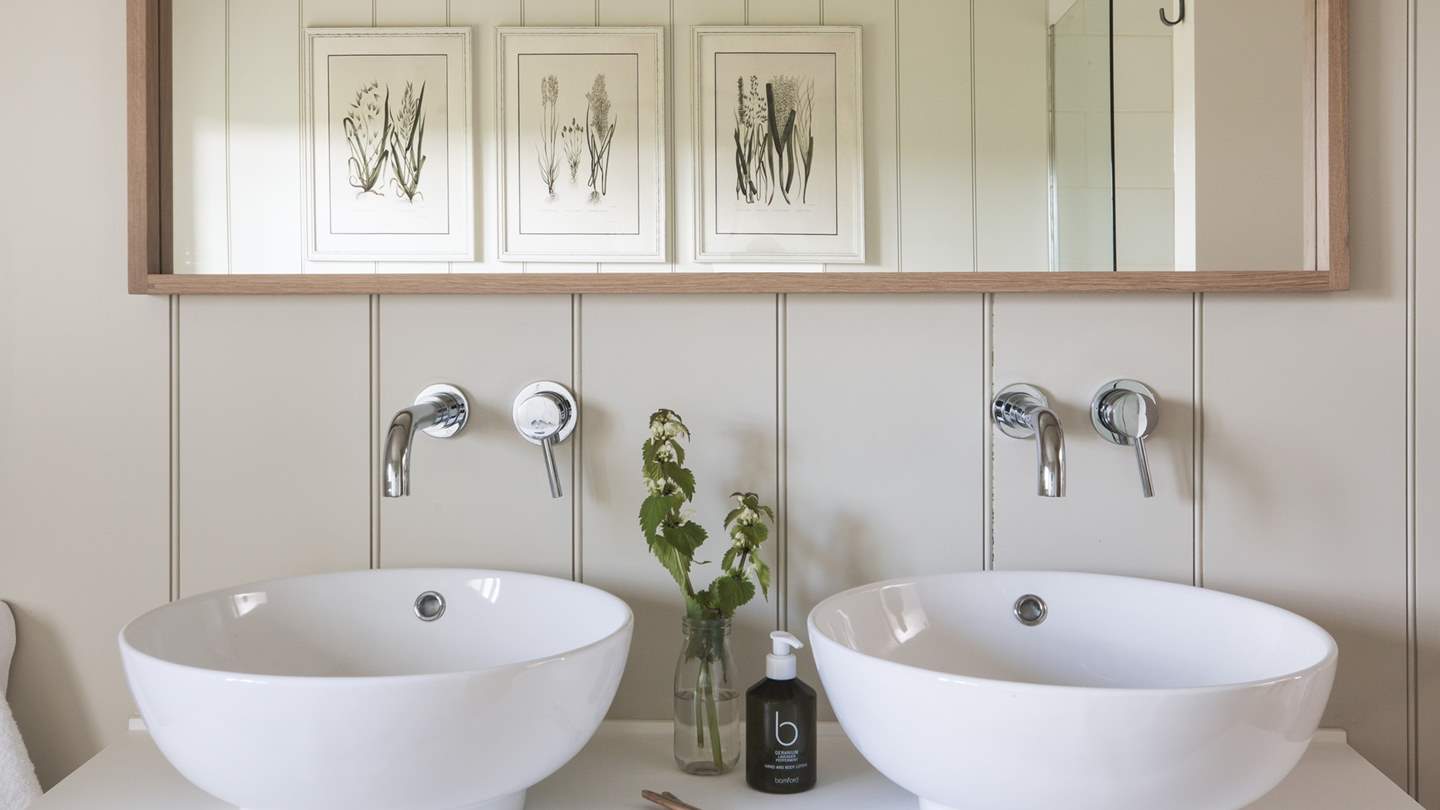 The family bathroom also has lovely twin sinks