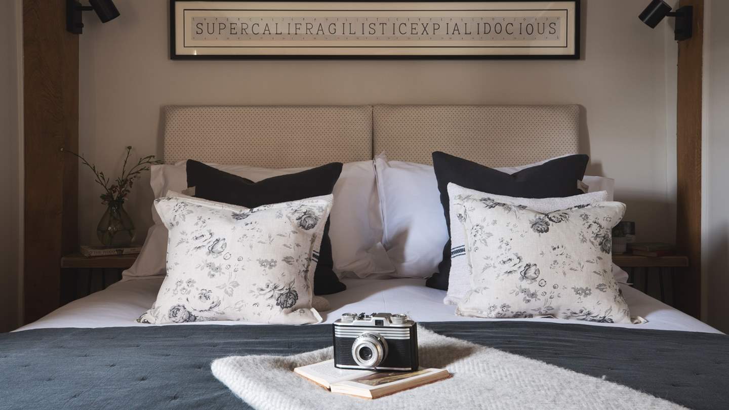 Gorgeous peaceful tones makes this a bedroom that's easy to fall asleep in