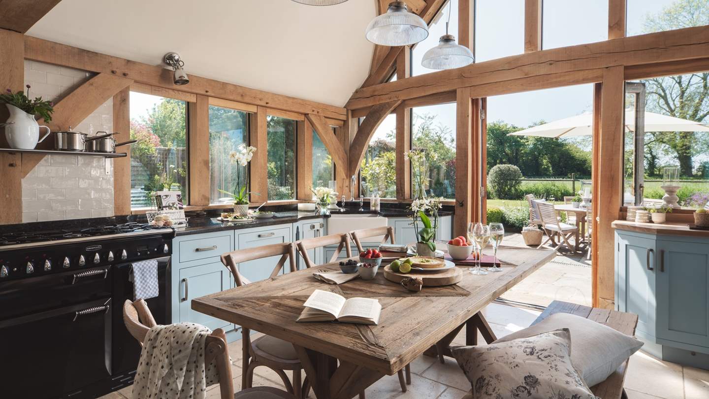 With doors leading outside, this is a wonderfully airy kitchen