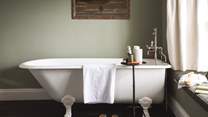 A gorgeous wrought iron bath for the master en suite 