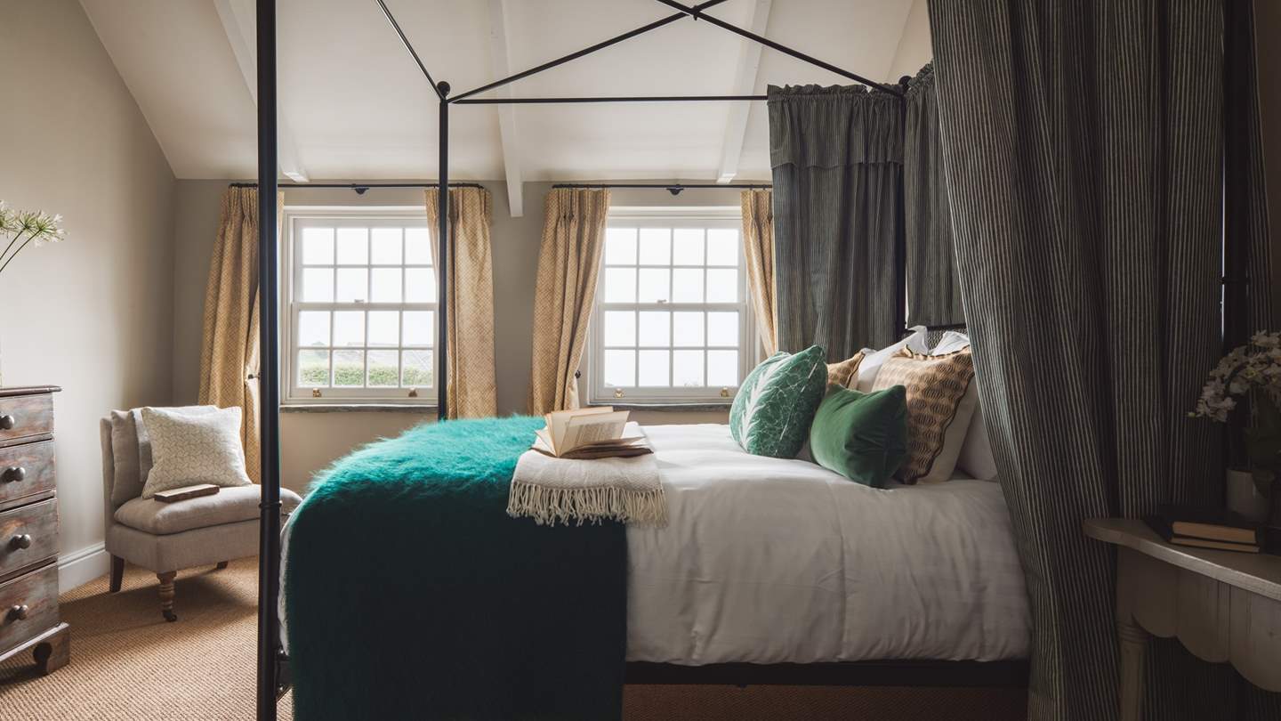 Two windows offer fabulous sea views