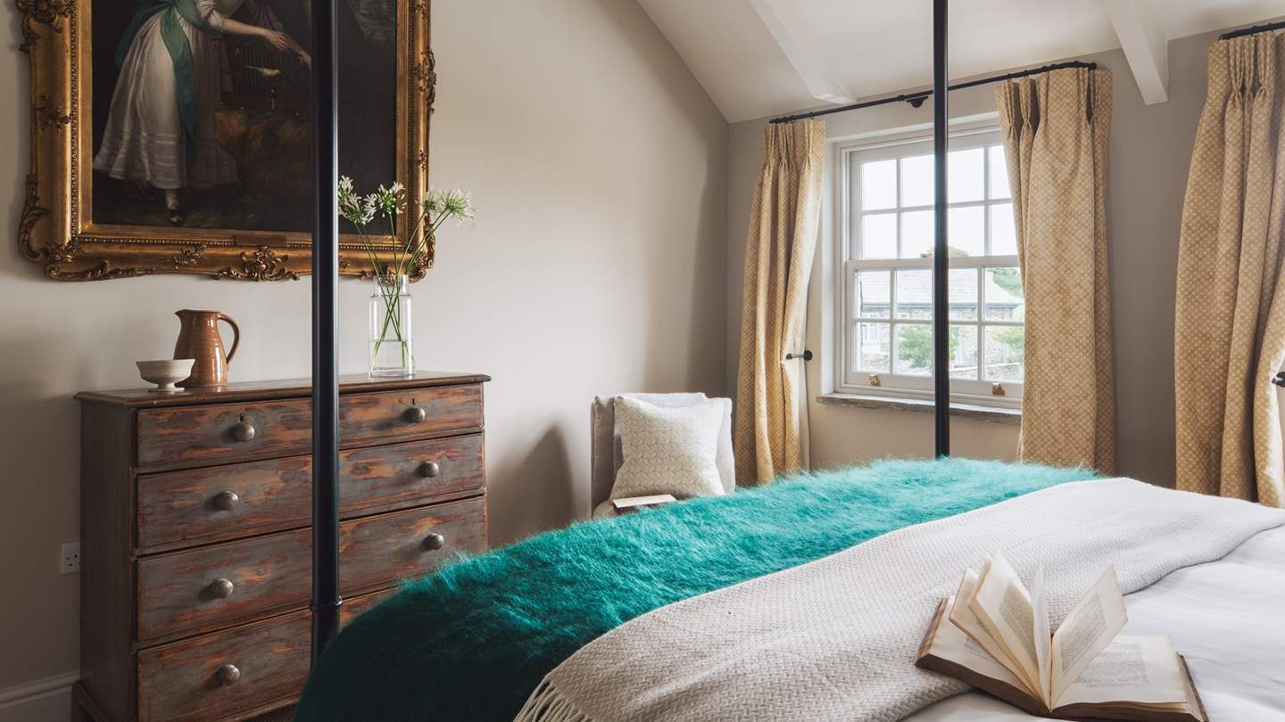 We just love the antique pieces carefully chosen for this room