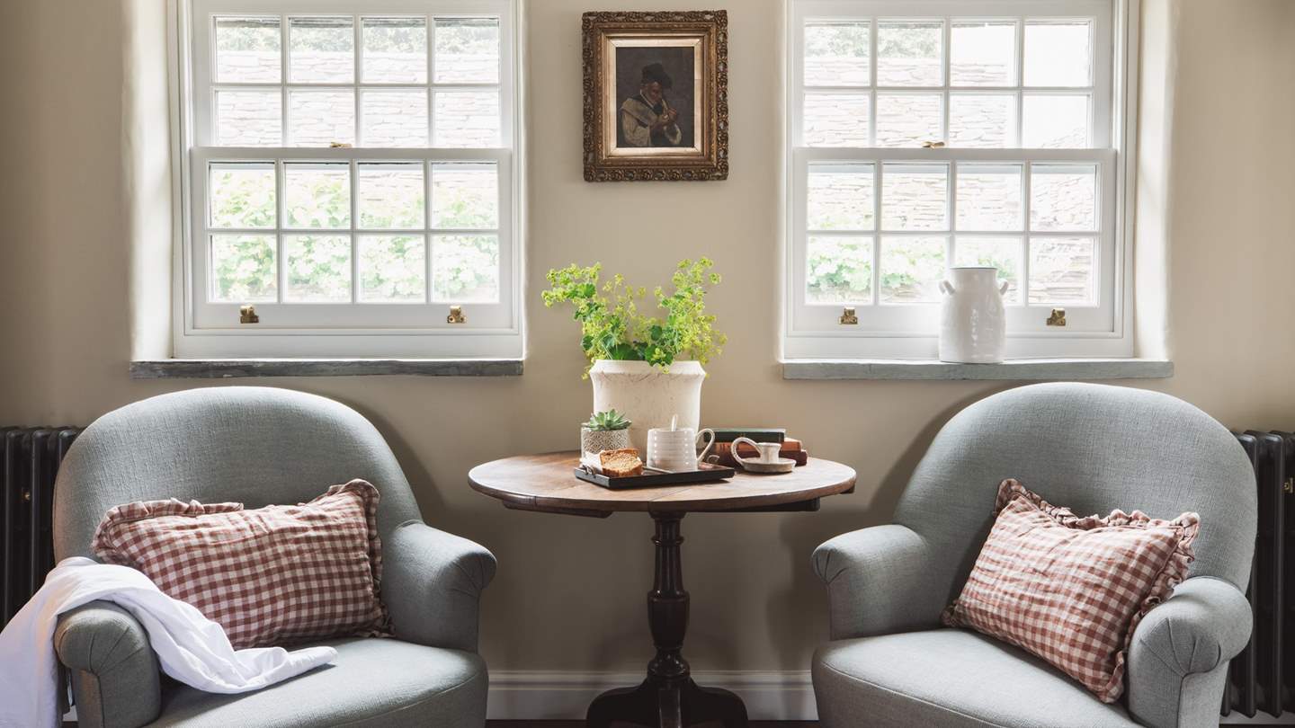 The perfect spot for morning coffee, overlooking the kitchen
