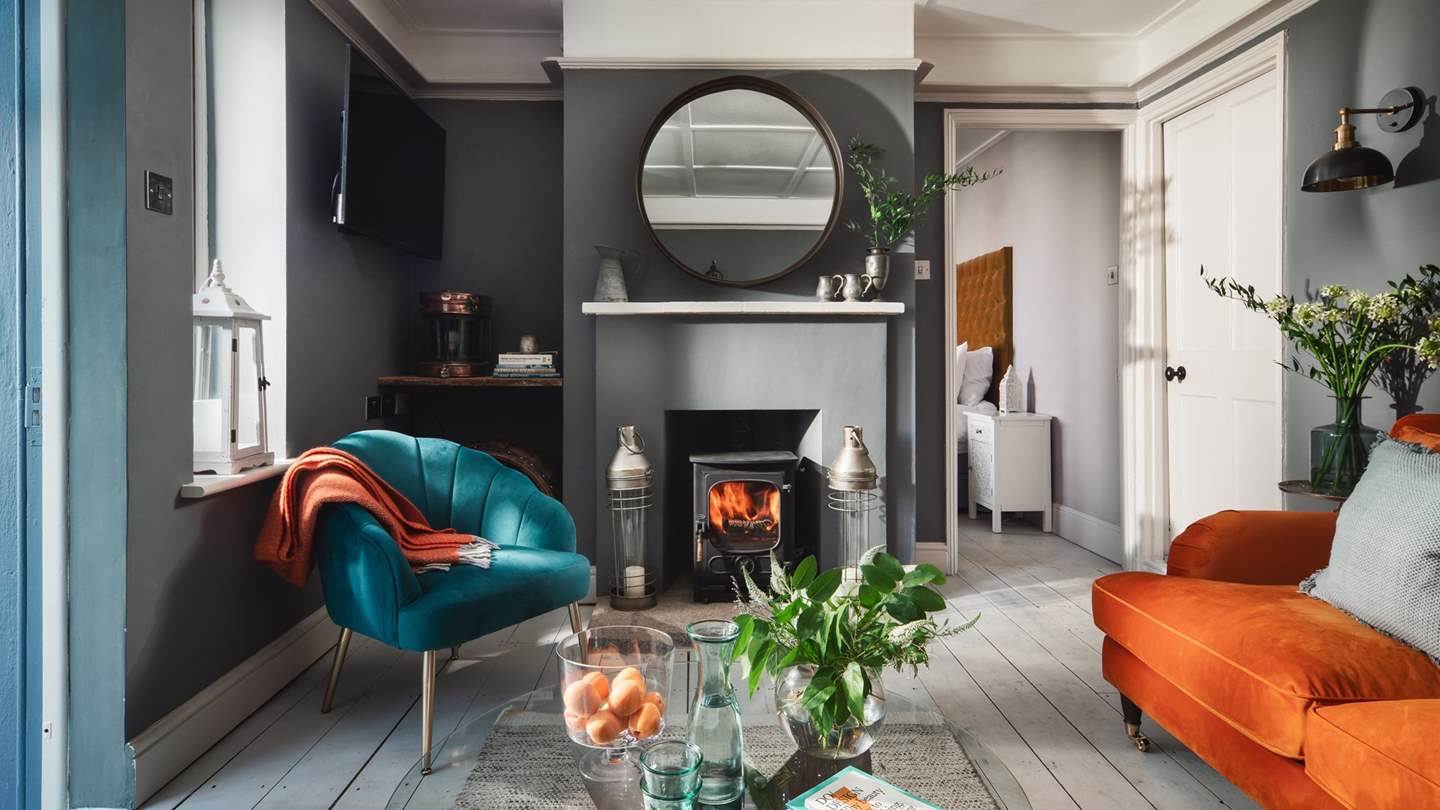 The flickering wood burner awaits...