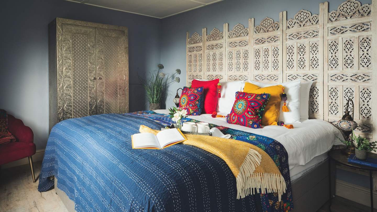 The third bedroom sits in the former artist's studio separate to the main house

