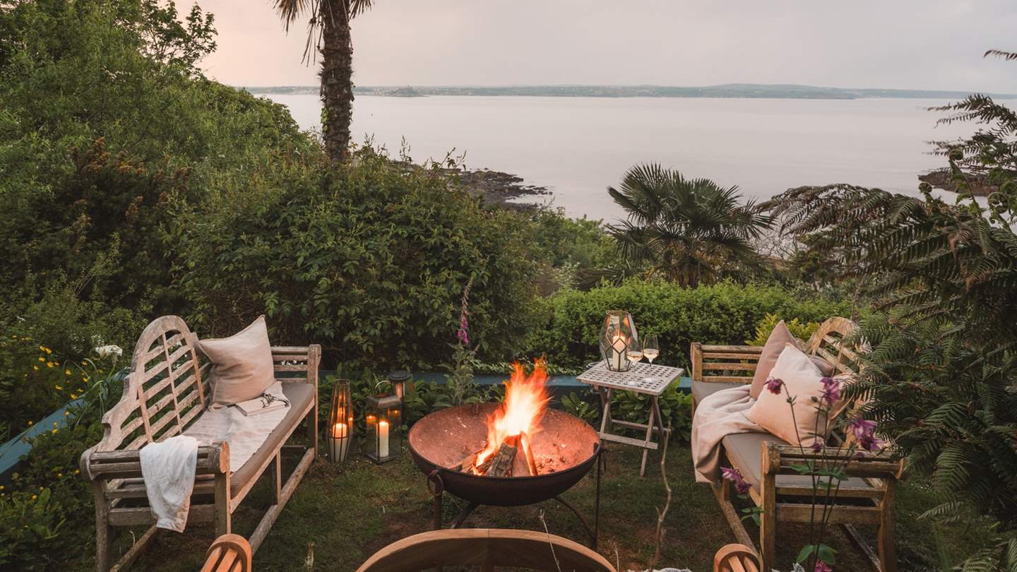 Spend dreamy evenings in the terraced gardens, and stay up late around the fire pit...