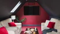 The fab cinema room, perfectly set up for movie nights!