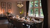 The exquisite dining room, perfect for dinner parties and celebrations